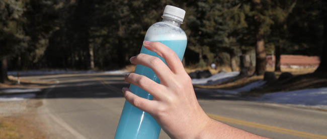 healthy energy drink powder mized in bottle