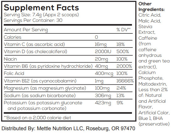 healthy powdered energy drink supplement